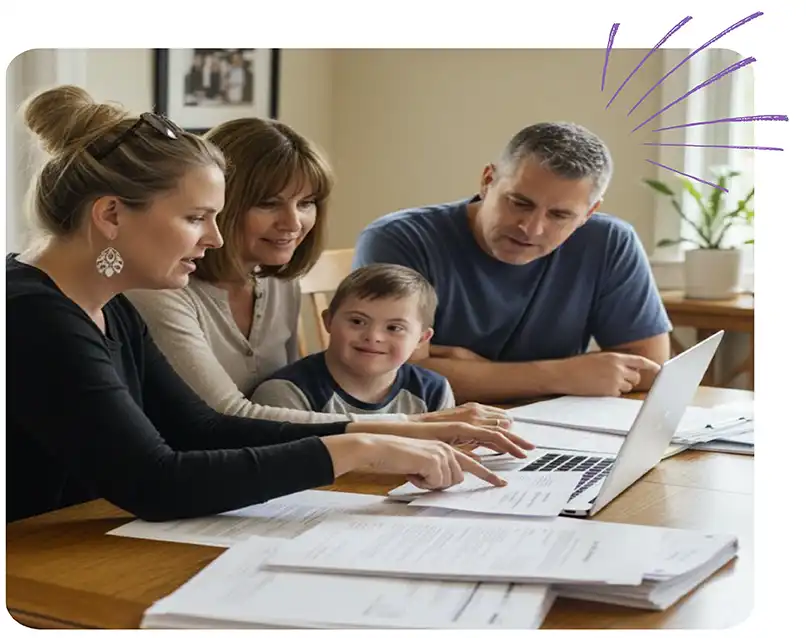 Family Gathered Around Computer