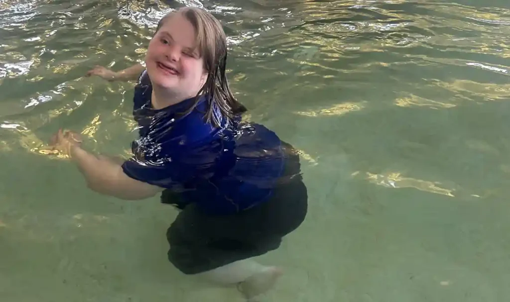autistic girl swimming