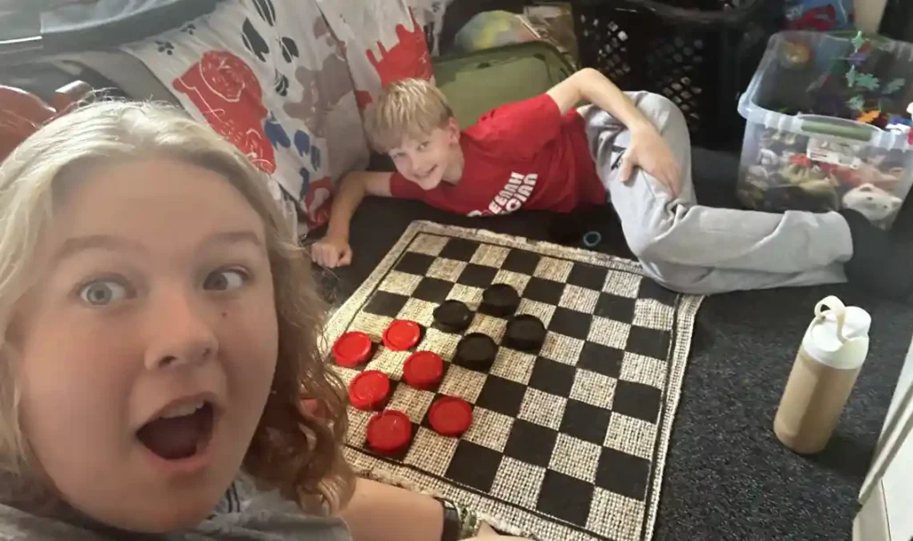 Kids Playing Checkers