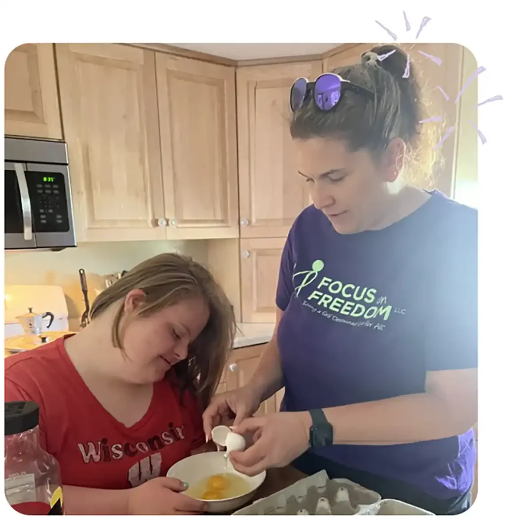 Mother and Daughter Making Scrambled Eggs