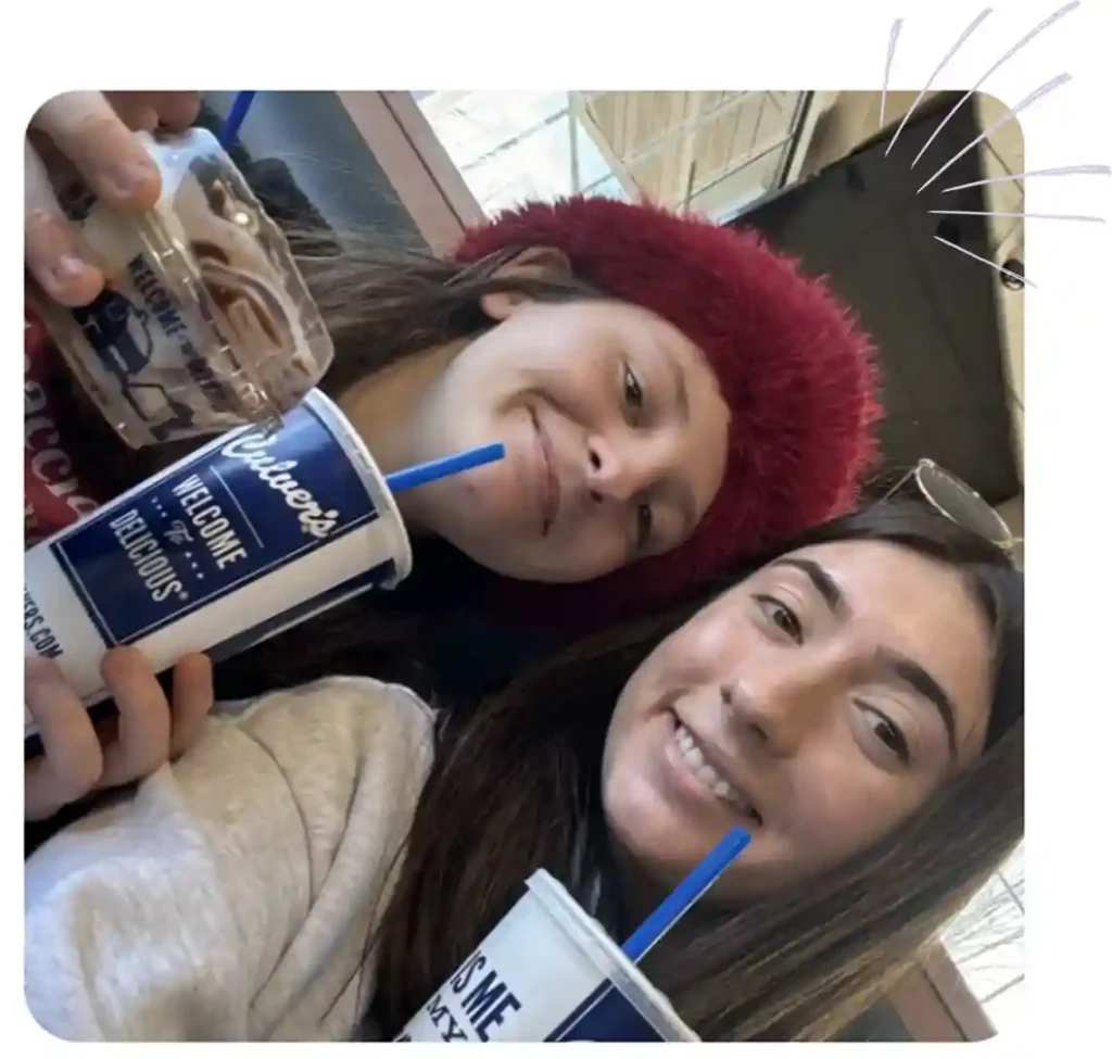 Two Girls Eating Ice Cream